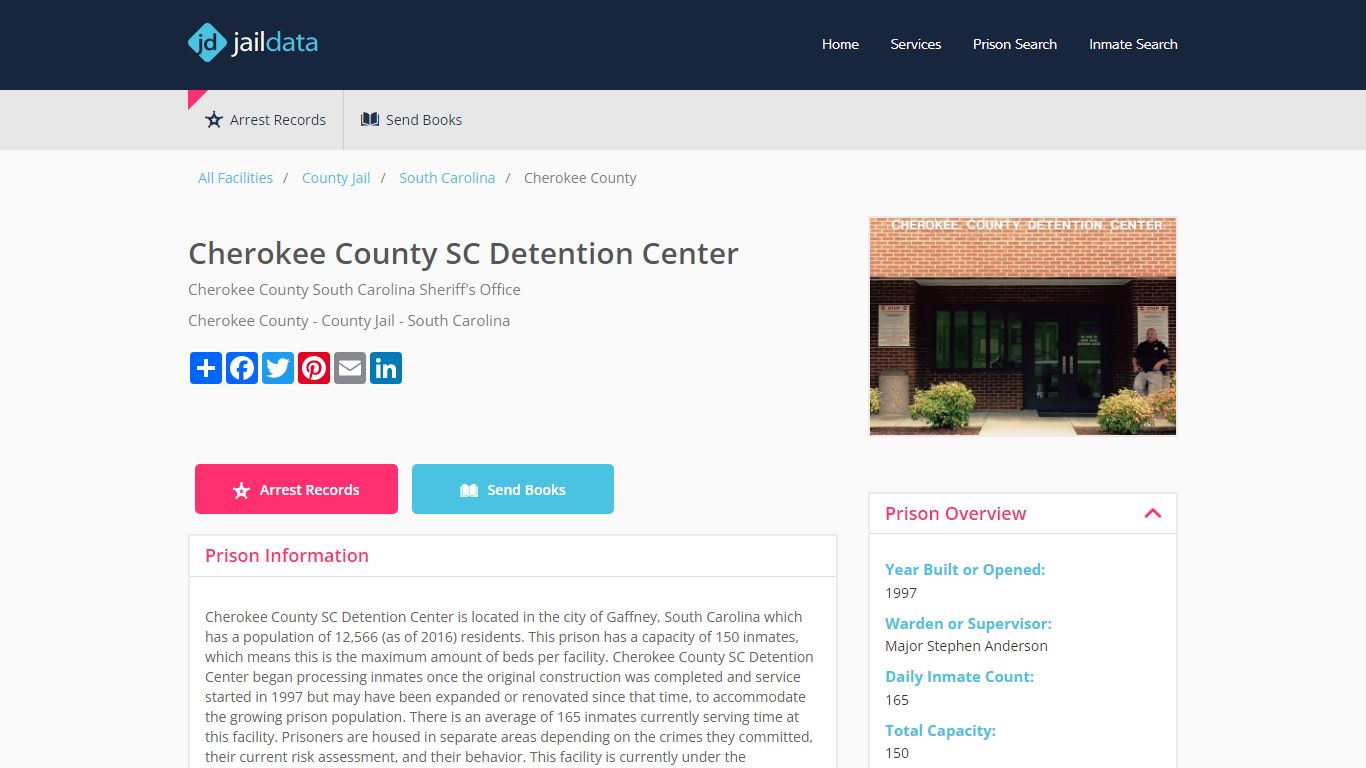 Cherokee County SC Detention Center Inmate Search and Prisoner Info ...